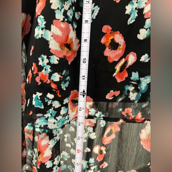 Joe Benbasset Asymmetrical Black Floral High-Low Skirt - Picture 9 of 11